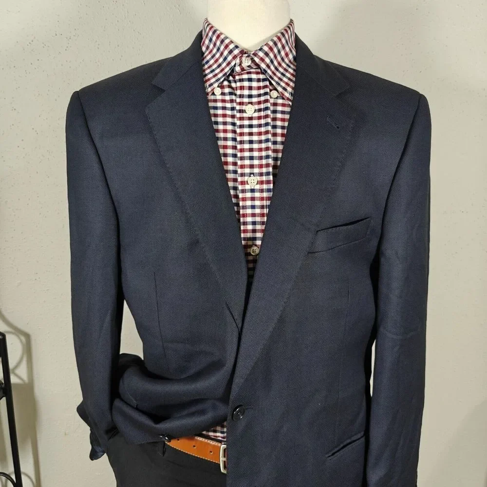 JOS A BANK Gordon Signature Gold Men's Sport Coat Blazer Two Button Navy‎ 44L